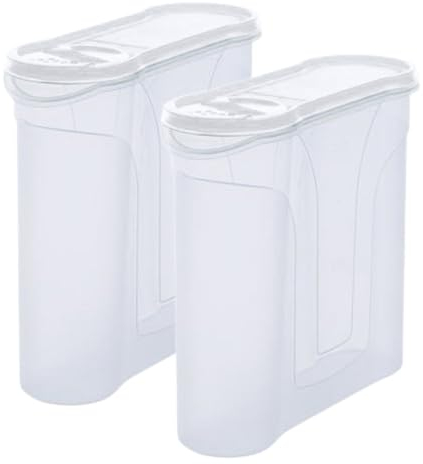 Novaliv Schüttdosen 2er SET Vorratsdose zum Streuen 2,4 Liter - Maße (LxBxH): 22 x 21 x 8,5 cm - Dose mit Deckel 2l für Müsli Mehl Zucker Dosen Küchen Organizer Food Box Meal-Prep-Boxen