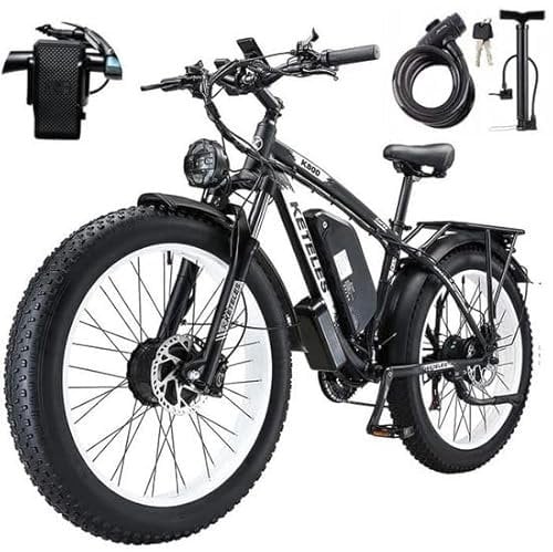 Vikzche Q K800 Electric Bike Dual Motor 26×4 Inch Fat Tire 48V23Ah Battery Hydraulic Disc Brakes 21 Speed Gear