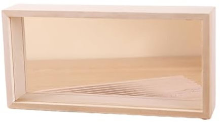 Cadre 3D Cadre Profond avec Vitre pour Objet Cadre Photo Bois 25.8x12.6x5.5 cm Cadres Photo Cadre Vitrine pour Les Fleurs Séchées et L'Artisanat (Beige)