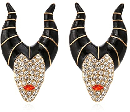 Hexen-Aussage-Ohrringe für Frauen, Schwarze Horn-Hexen-Ohrstecker für Mädchen, Halloween-Hexenkopf-Ohrringe hypoallergen, Niedliche Hexen-Wicca-Ohrstecker, Lippen Kuss-Ohrstecker, Halloween Schmuck