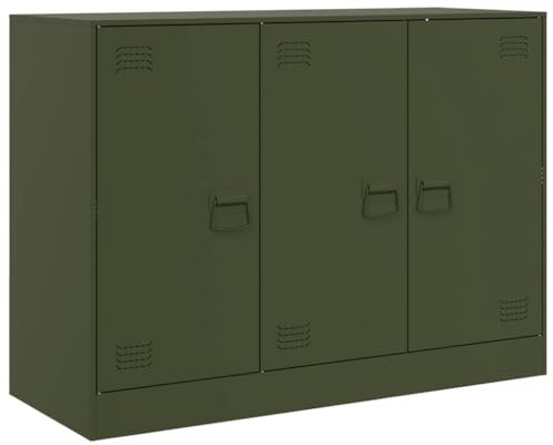 vidaXL Sideboard Olivgrün 99x39x73 cm Stahl