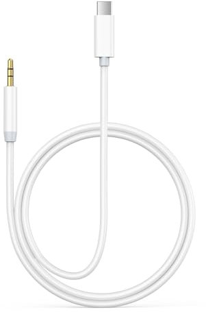 Câble USB C vers prise audio auxiliaire 3,5 mm pour iPhone 15, USB Type C vers 3,5 mm casque haut-parleur de voiture cordon stéréo pour iPhone 15/15 Plus/15 Pro/15 Pro Max, Galaxy S24 S23 S22, blanc