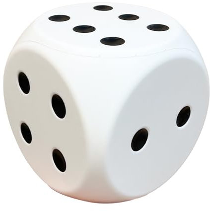 Lucky Dice Dado Gigante in Schiuma, 15 cm, Gioco da Tavolo Educativo, Multicolore (bianco)