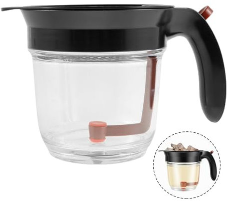 KTZCTPCA Fettabscheider mit Bodenfreigabe, Brühe Soße Separator Suppenrückstände Filterbecher, Knopffreigabe Fettabscheider Messsieb, abgestufter Fettabscheider Suppenölabscheider Fettabscheider