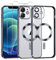 Phoona Cover Placcatura per iPhone 12 6,1 Pollici, Obiettivo per Fotocamera Protezione Completa e 2 × vetro temperato, Compatibile con MagSafe Ricarica Wireless, Protezione Militare, Nero