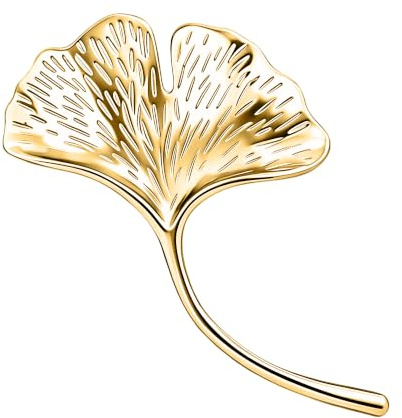 Unimooie Ginkgo-Blatt-Brosche für Damen, minimalistische Gestaltung, Geschenk für Schal- und Mantel