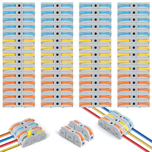 Romon Conectores Electricos Rapidos, 60 Piezas Conectores de Cable Connection Terminals con Palanca de Accionamiento, Bloques de Conexión Eléctrica, Pueden Combinar Libremente SPL-2, 3, 4, 5