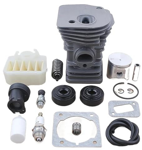 LALAL Kit filtro aria pistone cilindro da 42 mm for motosega Husqvarna 340 345 350 503870276 537024002w Guarnizione olio Tubo di aspirazione AV Tampone Molla