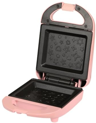 perfk Sandwichhersteller EU -Stecker Nicht -STIAK -Plattenkleidung resistent kompakt, Panini -Maschine, Küchengeräte für Home Office, Rosa