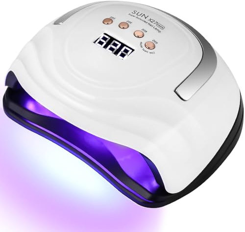 UIHOL Lampe LED Ongles Gel, 380W Professionnel UV Sèche Automatique machine, 81 Lumières Séchage Rapide, Grand LCD Ecran, 4 Minuteries 10s/30s/60s/99s pour Vernis Semi Permanent, pour Salon Maison