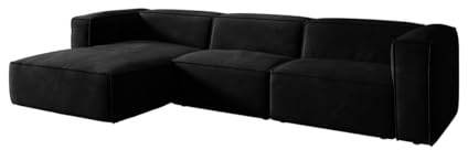 Luxusbetten24 Designer Sofa Comfy in Samt Schwarz Links