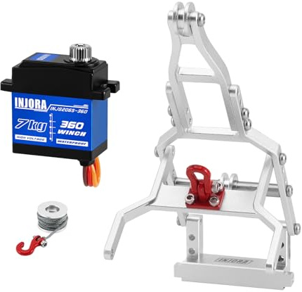 INJORA INJS2065-360 Waterproof 7KG Winch Servo & Tow Truck Crane Kit for 1/18 TRX4M