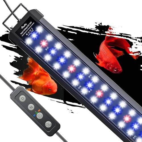 Pawfly Aquarium Light for 75-90 CM Tanks, 21 W Fish Tank Light, Full Spectrum Aquarium Lights, Extendable LED Fish Lamp with Timer, Daytime/Night Modes & Adjustable Brightness for Freshwater