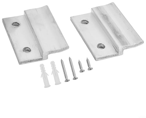 Ganci ad incastro per cornici fotografiche a Z, in alluminio resistente, 5 x 5 cm, con viti per appendere quadri, opere d'arte e specchi, montaggio sicuro a parete, facile da installare, compatibile