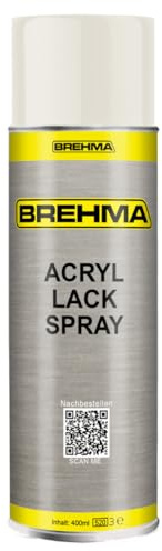 BREHMA Acryl Lackspray Ral 9010 Reinweis glänzend Lack Farbe Sprühfarbe 400ml