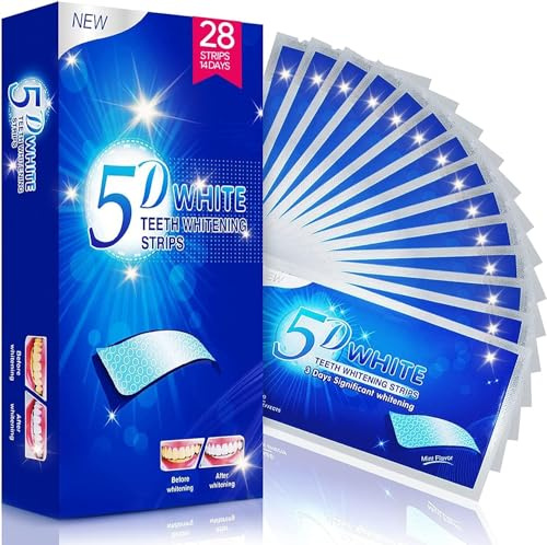 Teeth Whitening Strips 28 Pcs - Enamel Safe Teeth Whitening Kit for Sensitive Teeth, Removes Coffee/Wine Stains & Brighten Smile, 14 Treatments for Home Use