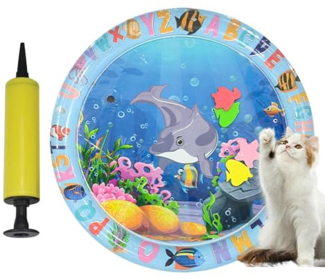 -Wasserbett Aufblasbare verdickte PVC-Pad mit Pumpe | Wassergefülltes sensorisches Bett Für Hunde Tiere Spielspaß Zuhause Drinnen Draußen Terrasse Hinterhof Rasen Park Camping