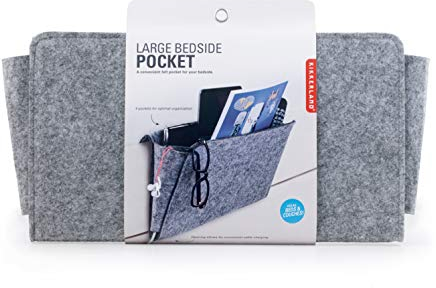 Kikkerland Betttasche, Filz, Grau, 42 x 21.5 x 2.5 cm
