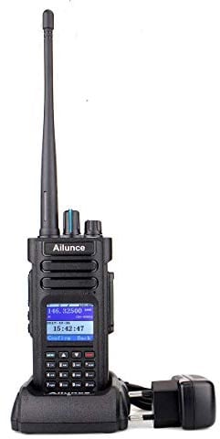 Retevis Ailunce HD1 10W DMR Radio Amateur, GPS, Banda Dual, Radio Digital Bidireccional, Batería Tipo C 3200mAh, IP67 Impermeable, 16 Teclas DTMF, Compatible con Radioaficionado (1 Unidad, Negro)