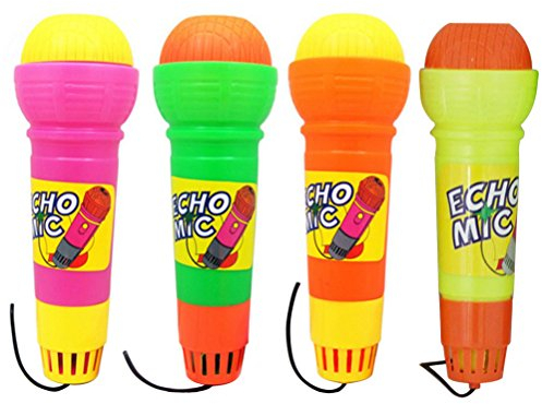 TOYMYTOY Echo Children's Microphone Hand Microphone Toy Singing Gifts for Children's Birthday Parties (Alternative Colour) Pack of 4