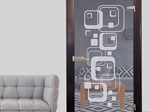 GRAZDesign Glastüren Aufkleber Retro für Türen & Duschkabinen aus Fensterfolie für Bad, Küche, Wohnzimmer in Silbergrau - 127x50cm / Silbergrau