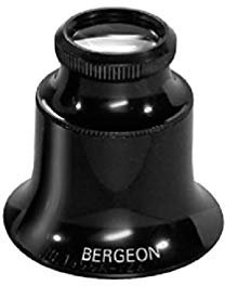 Bergeon 1458-A-15 Watchmakers - Lupa de Doble Lente para Gafas, Aumento de 15x, Color Negro, M