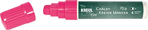 KREUL 22733 - Chalky Kreidemarker XXL, neon pink, mit formstabiler Keilspitze ca. 15 mm, matte, non-permanente Flüssigkreide, zum Zeichnen auf Tafeln, Memoboards oder Glasoberflächen