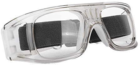 Alomejor Sportbrillen Schutzbrille mit verstellbarem Gurt für Basketball Fußball Sport(Transparentes Grau)