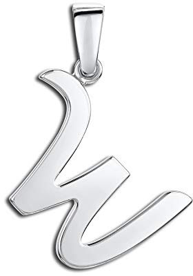 Amberta 925 Sterling Silber Anhänger - Personalisierte Charm Buchstaben für Damen und Männer - Symbole Kombinieren - Stil W