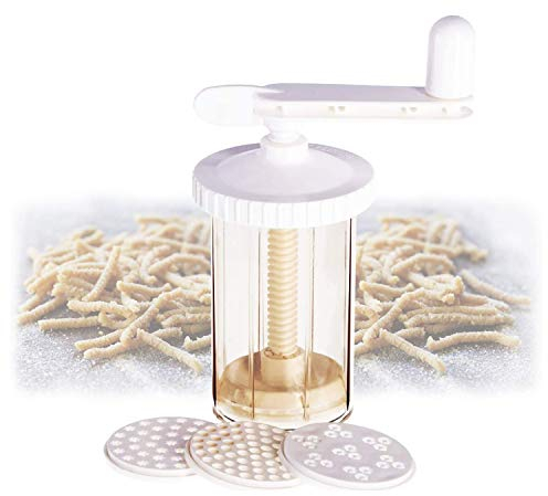 Attrezzo per Passatelli in Plastica Alimentare con 3 Trafile, Torchietto per Passatelli, Bucatini, Pasta Fresca Fatta in Casa Tagliapasta.com [Made in Italy]