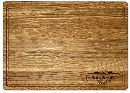 LOOXIS Personalisiertes Premium Schneidebrett mit Namen graviert – 40x30 cm, Eichenholz, Saftrille, Steakbrett, Charcuterie Board – Geschenkidee Männer, Frauen, Vatertag, Muttertag, Einzug – Motiv 9