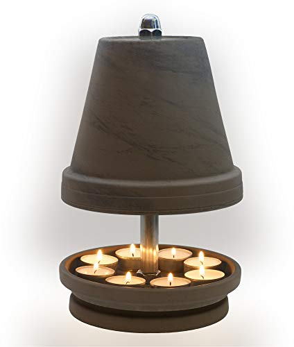 NTS-Serie-Basalt- B-XL-18 7 TEELICHTER, Teelichtlampe in Basalt-Grau/Schwarz von Hornet-Products Die Teelichtofen - Manufaktur