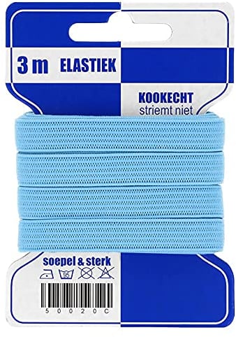 maDDma 3 m Gummiband 10 mm elastisches Band Wäscheband Farbwahl, Farbe:hellblau
