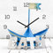 levandeo Wanduhr Alu-Dibond 30x30cm Uhr Alubild Uhr Bath Bad Maritim Blau Boot Aluminium Bath Bad Maritim Blau Boot Schiff Wanddeko