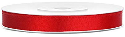 Satinband Polyester Schleifenband Seidenband Geschenkband 6/12/25/38/50/100 mm x 25 m (Größe 6mm x 25m - Farbe Rot)