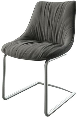 DELIFE Schwingstuhl Elda-Flex Freischwinger rund Edelstahl Strukturstoff Anthrazit