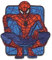 Marvel Spiderman Comic sitzt - Aufnäher, Bügelbild, Aufbügler, Applikationen, Patches, Flicken, zum aufbügeln, Größe: 6,7 x 5,8 cm, SI-3515-04