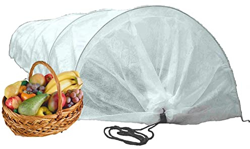 Livingshire 3m Grow Tunnel | Fleece, Transparent PE, Net Cloche Plant Insects Protection Netting | Protect Veg Plants Fruits Flowers | Vegetables for Outdoor Garden Planting Allotment | Fleece