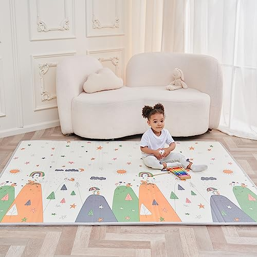 Krabbelmatte Baby Faltbar Spielmatte Kinder Spieldecke 180x200x1.5cm Krabbeldecke Für Baby - Babymatte Kindermatte - Schaumstoffmatte Kinderteppich- Spielteppich - Bodenmatte Kinder - Babygeschenk