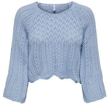 ONLY Women's Onlnola Life KNT Noos 3/4 Pullover Sweater, Light Blue, XS
