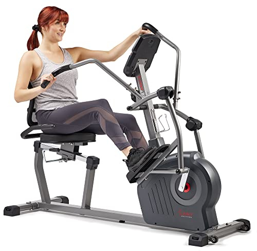 Sunny Health & Fitness Elite Recumbent Cross Trainer & Elliptical Machine with 12-Level Magnetic Resistance, Easy Adjust Seat & Exclusive SunnyFit® App Enhanced Bluetooth Connectivity - SF-RBE420049