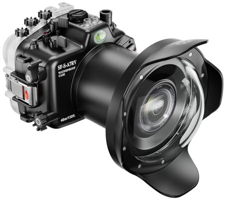 Sea frogs Custodia per fotocamera subacquea compatibile con Sony A7RV FE 24-105 F4 G OSS con obiettivo fisheye grandangolare IPX8, profondità massima di immersione 40 m, custodia impermeabile per