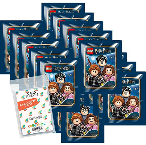 collect-it.de MY HOME OF CARDS + TOYS Exklusive Aufbewahrungshüllen im Bundle mit Lego Harry Potter - Reise in die Zauberwelt - Sammelsticker - 20 Tüten