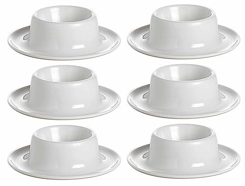 Lot de 6 coquetiers en mélamine blanche