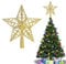 Weihnachtsbaum-Spitze aus Kunststoff, Weihnachtsbaumspitze Stern, Weihnachtsbaum Stern Topper, Christbaumspitze Stern, Christbaumspitze Baumspitze, für Weihnachten, Fest, Party, Zuhause, 20 cm, Gold