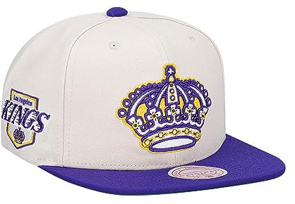 Mitchell & Ness Gorra de Los Angeles Kings Vintage Off-White Snapback, Blanco, Talla única