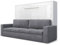 MAXIMAHOUSE Schrankbett horizontale mit Sofa Milo 23, Invento LED 140H Möbelset mit Lattenrost aus Holz, Wandklappbett 140x200 Erwachsene, modern Concept und Design, stabil und praktisch