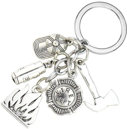 Fopytu Feuerwehrmann Schlüsselbund Feuerwehrmann Keyring Feuerwehrmann Feuerwehr Feuerwehr Feuerlöscher Feuerwehrwagen Charme Safe Geschenk
