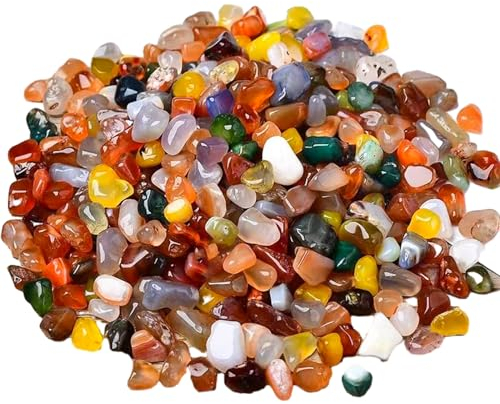 AhLmA 200g Naturkies Dekosand Blumentöpfe Kieselsteine Aquarium Bodengrund Glaskiesel Marmordekoration Geeignet für Aquarium glastank blumentopf gartenbodendekoration 4-6mm Farbiger Achatkies