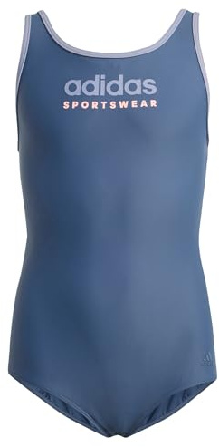 adidas Mädchen Sportswear U-Back Swimsuit Kids, preloved Ink/Silver Violet, 7-8 Years